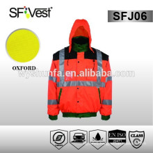 100% polyester oxford fabric waterproof jacket for roadway security